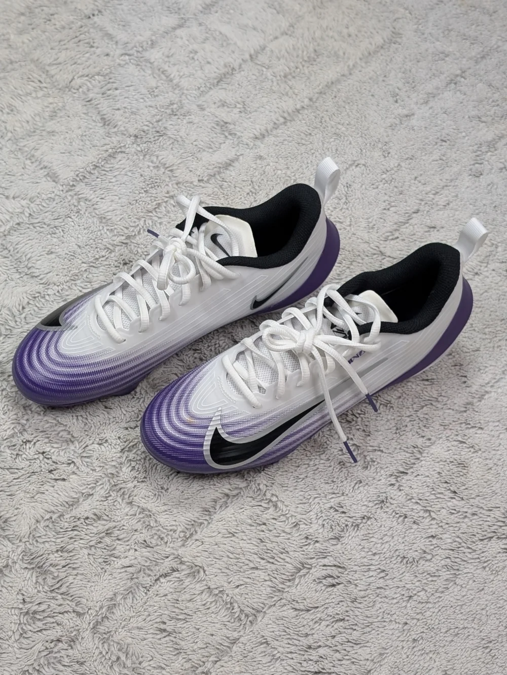 Nike Vapor Speed 3 TB White Court Purple Football Cleats Mens Size 8 HM8849-101